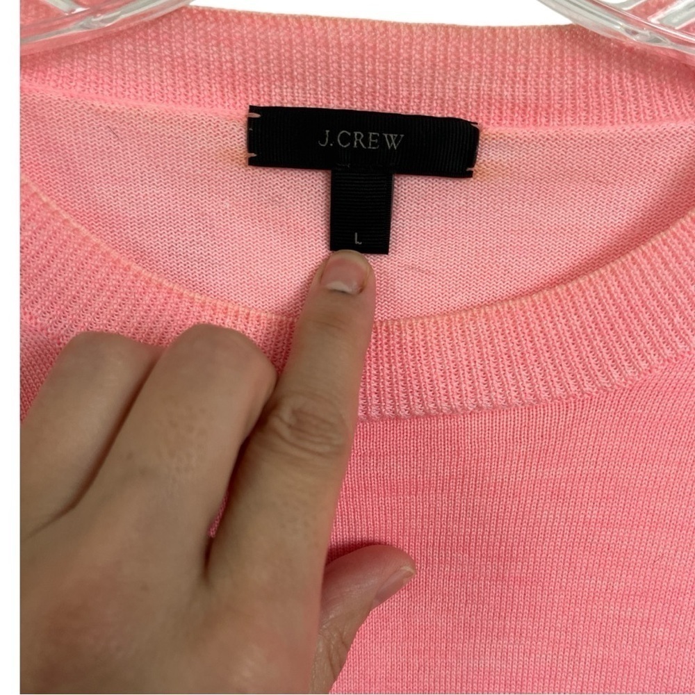 J. Crew hot pink wool blend sweater NWOT size L B-3 - Picture 2 of 8